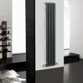 Ember Anthracite Single 4 Panel Vertical Radiator,  1600x240mm 